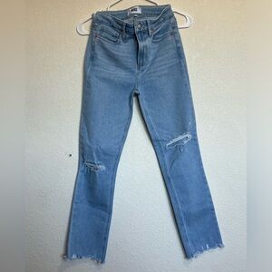 Paige Cropped raw hem jeans size 25